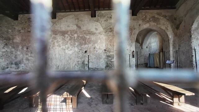 Ancient Church of San Lorenzo along the piligrim's track in Varigotti, Italy