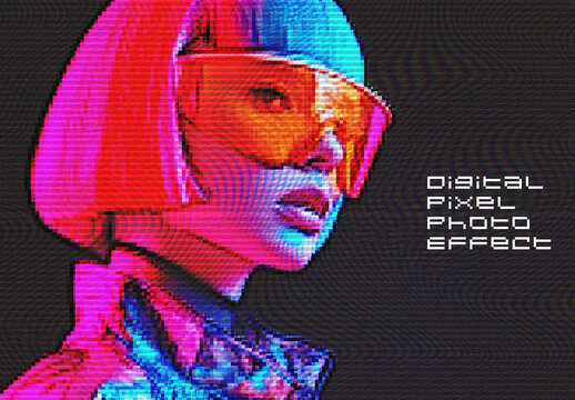 Digital Pixel Style Photo Effect