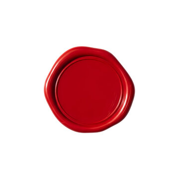 Vibrant red wax seal stamp on black background for official documents