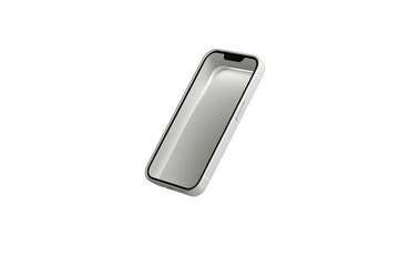 Naklejka premium Sleek, modern smartphone with a minimalist silver design against a black background