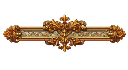 Ornate golden decorative scrollwork with intricate floral and leafy motifs