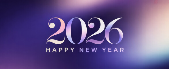 Happy New Year 2026 Celebration with Elegant Gradient Typography Design