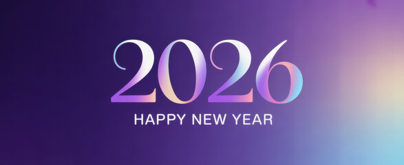 Happy New Year 2026 Celebration with Elegant Gradient Typography Design
