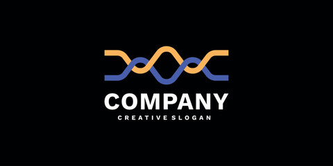 Modern Abstract DNA Line Sign Symbol Logo for Medical and Healthcare Technology Company Vector Design