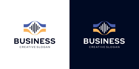 Premium Vector DNA Sound Wave Symbol Logo Icon for Healthcare Technology Company Vector Design