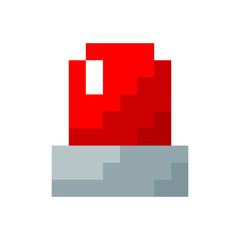 Red siren emergency fighing light pixel art icon vector design