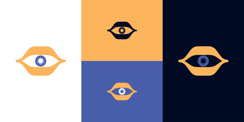 Visionary Eye Icon Symbol Minimalist Design for Innovative Company Branding Template Vector