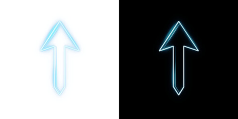 Futuristic Glowing Arrow Pointing Up, Blue Light Effect