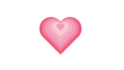 Obraz premium Pink heart symbol with multiple layers on white background, love concept