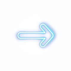 Futuristic Neon Arrow Icon with Blue Light Glow and Energy Effect