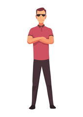 Rich man flat cartoon comic element, millionaire man money vector illustration