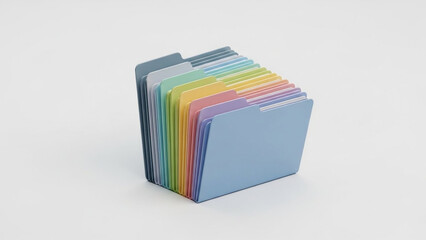 Vibrant file organizer with rainbow folders for efficient office organization