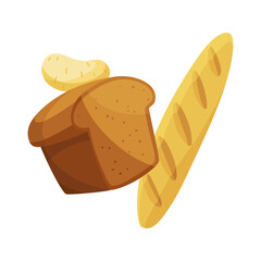 Freshly Baked Bread Loaves and Slices Served with Butter Inside