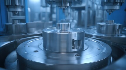 Modern factory environment capturing seamless operation of advanced isoforming tools ensuring consistent pressure distribution on product surfaces