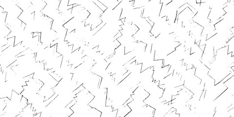 Obraz premium Black jagged lines and shapes scattered on a white textured background abstract