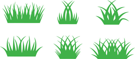 Grass Silhouette Icon Set &ndash; Natural Blade Variations for Landscape and Design