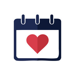 Premium Transparent Cute Calendar Heart Icon Love Date Valentine EPS High Quality Vector