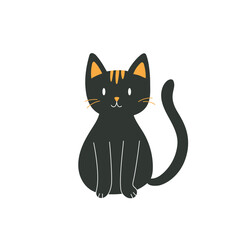 Fototapeta premium Cute black cat illustration with a cozy, charming mood. Simple and playful artwork perfect for pet lovers and warm kids designs.