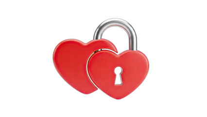 Heart-shaped padlock locked, love and relationship concept
