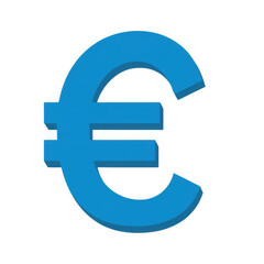 Obraz premium Bright blue euro symbol currency icon for european finance and money transactions