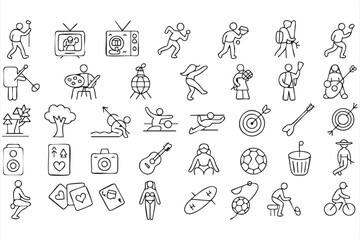 Fototapeta premium Lifestyle Activity Icons for Wellness and Fitness Platforms