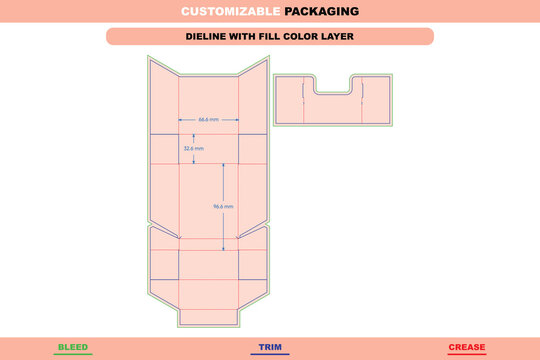 Cigarette box dieline vector with custom dimensions and tuck end variations engineered for accurate folding structure and professional packaging layout design