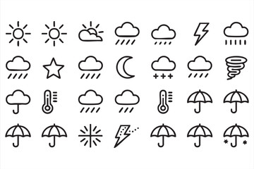 Fototapeta premium Meteorology Icons for Climate Dashboards and Forecast Platforms
