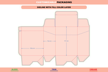 Cigarette box dieline vector featuring tuck end structure and tear strip system designed with precise folding layout for professional carton packaging templates