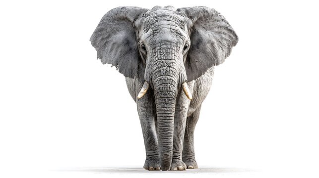 Close up of Majestic elephant isolated on the white background 