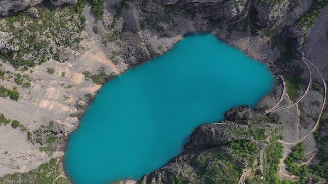 Aerial view of Blue Lake Imotski, Croatia