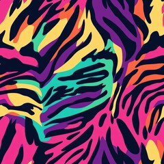 colorful tiger skin seamless pattern background illustration
