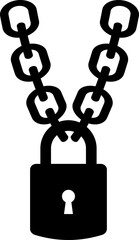 Padlock chain icon of lock and security symbols, group of flat vector illustrations, add safety, protection, secure, and privacy concept, black style