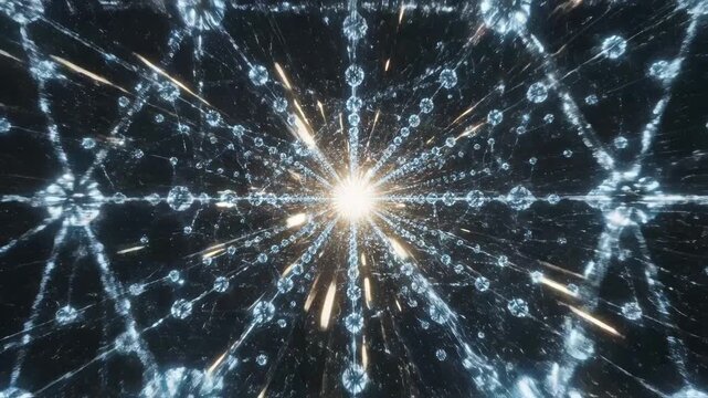 Abstract web of glowing nodes and lines