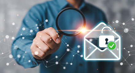 Cyber Security Breach and Hacker Alert Concept: Digital Fingerprint Scan with Red Warning Icons and Data Protection Shield