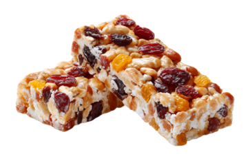 Nutty energy bar isolated on transparent background