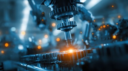 Closeup of AI algorithms processing sensor data to forecast maintenance needs highlighting efficiency and cost savings in manufacturing operations.