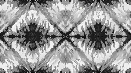 Abstract symmetrical pattern with dark and light gray brushstroke textures