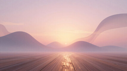 A breathtaking landscape silhouette of orange clouds over the mountain peak at dawn captures the glowing sunlight of a desert morning sky during dusk