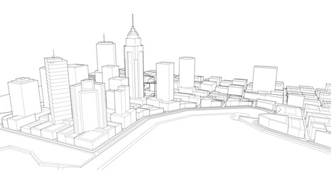 city ​​metropolis sketch 3d illustration © Svjatoslav