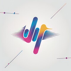 abstract sound wave music logo