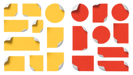 Colorful 3D Shapes Collage in Bright Vibrant Colors with Shadow Effects on White Background for Graphic Design