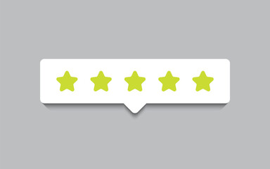 Rating five stars customer feedback on a white background vector illustration
