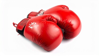 red boxing gloves isolated
