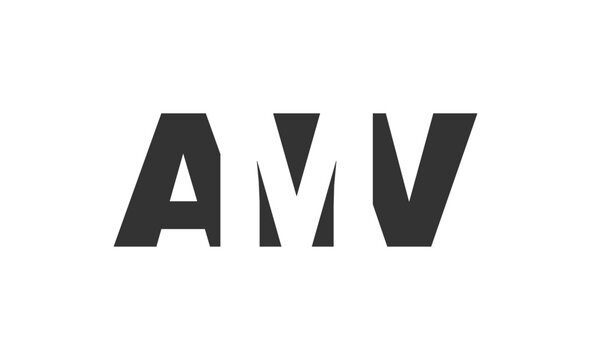 AMV logo design. Initial letter A M V bold font style for tech startups, consulting, corporate branding. Creative company name, headlines typography identity, trendy logotype.