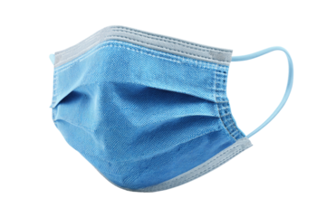 Anti-pollution face mask isolated on transparent background