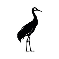 Obraz premium Silhouette of a Sandhill Crane standing gracefully.