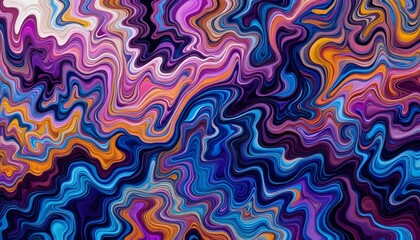 Fototapeta premium Vibrant Colors And Shapes Flowing In A Psychedelic Liquid Background Of Trippy Abstract Energy