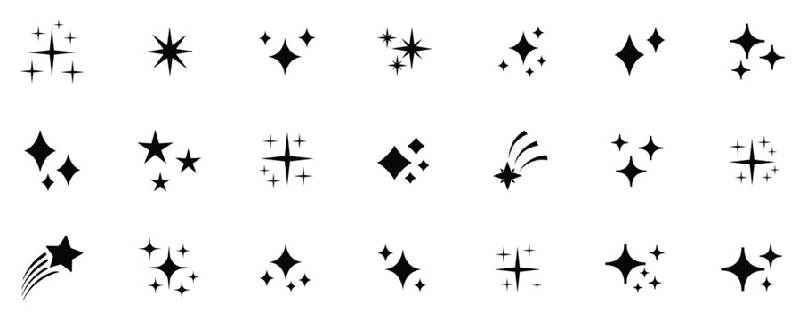 sparkle star ,Sparkles, stars and bursts icons, Sparkle Icons set. Twinkle stars collection.