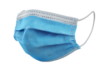 Disposable face mask isolated on transparent background