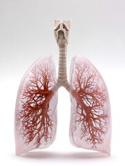 Human lung anatomy showing bronchial tree